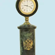 Подарочные настольные часы с гербом России и змеевиком, 250 мм — фотография 2