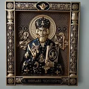 Резная Икона из дерева. Святой Николай Чудотворец — фотография 10