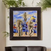 Ключница «Пара. Набережная. Мост» с бронзой и ониксом — фотография 1