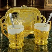 На память: Кофейная пара из фарфора "Узорная". Златоуст — фотография 1